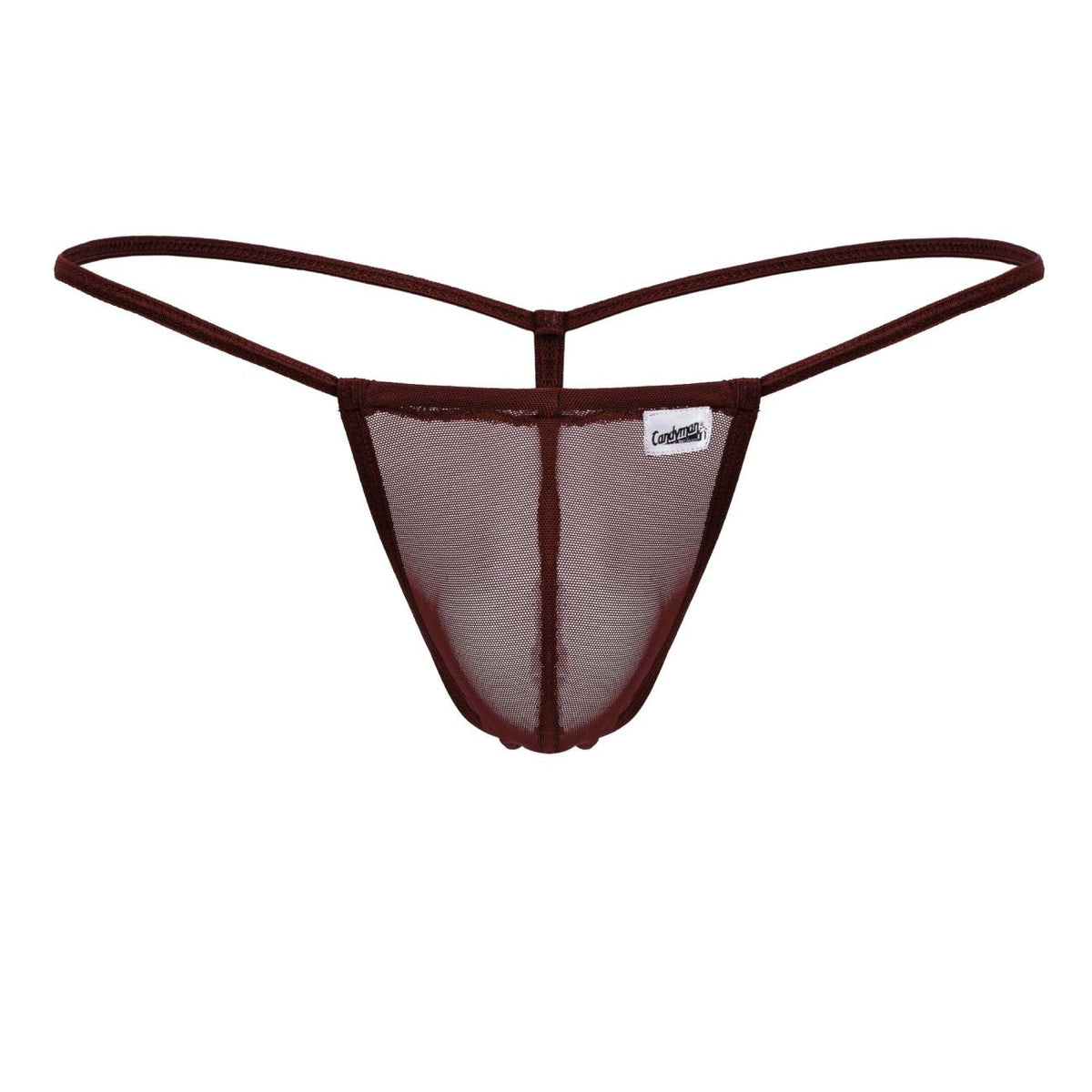CandyMan 99246 Men's Underwear G-String Mesh Thongs Color Burgundy