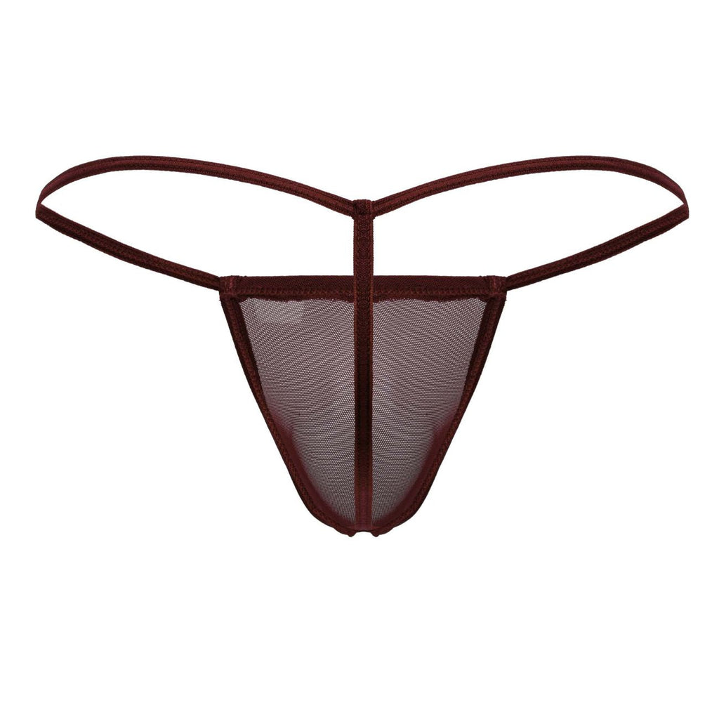 CandyMan 99246 Men's Underwear G-String Mesh Thongs Color Burgundy