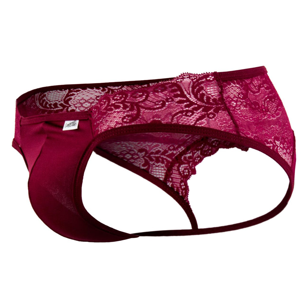 CandyMan 99312 Men's Underwear Lace Jockstrap Color Burgundy