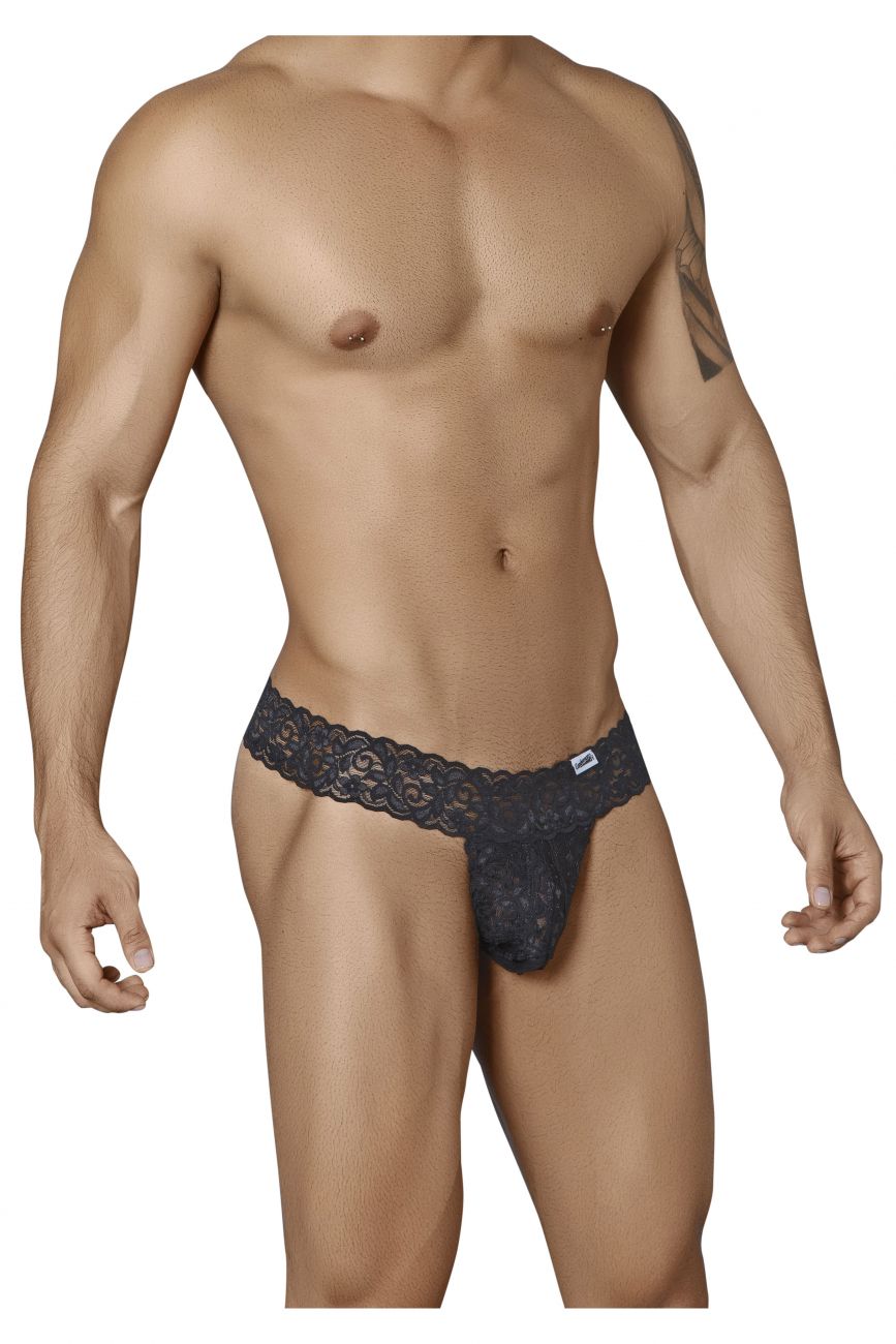 CandyMan Men's Underwear 99315 Peek a Boo Thongs Color Black