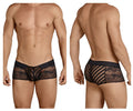 CandyMan 99393 Men's Underwear Mesh and Lace Boxer Briefs Color Black