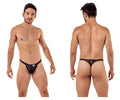 CandyMan Men's Underwear 99420 Double Lace Thongs Color Black