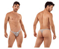 CandyMan Men's Underwear 99420 Double Lace Thongs Color Gray