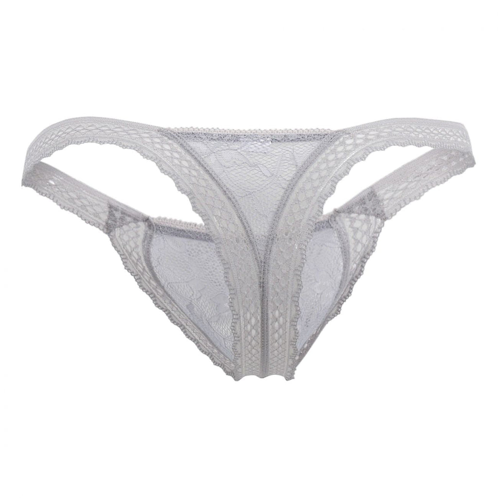 CandyMan Men's Underwear 99420 Double Lace Thongs Color Gray