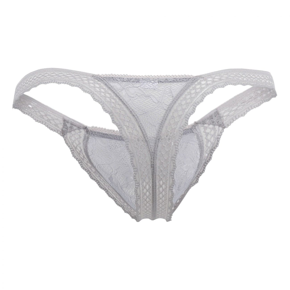 CandyMan Men's Underwear 99420 Double Lace Thongs Color Gray