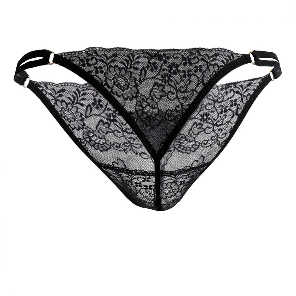 CandyMan Men's Underwear 99421 Lace G-String Thongs Color Black