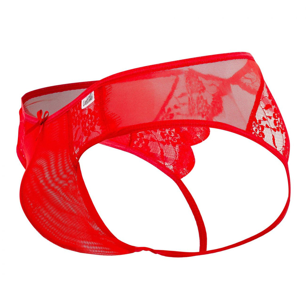 CandyMan 99538 Men's Underwear Lace Mesh Jockstrap Color Red