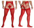CandyMan 99550 Men's Underwear Lace Garter-Jockstrap Outfit Color Red