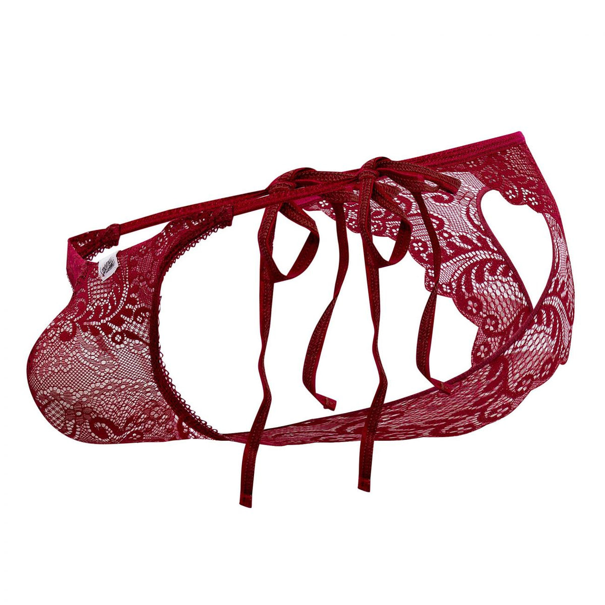 CandyMan Men's Underwear 99579 Lace Heart Bikini Color Burgundy