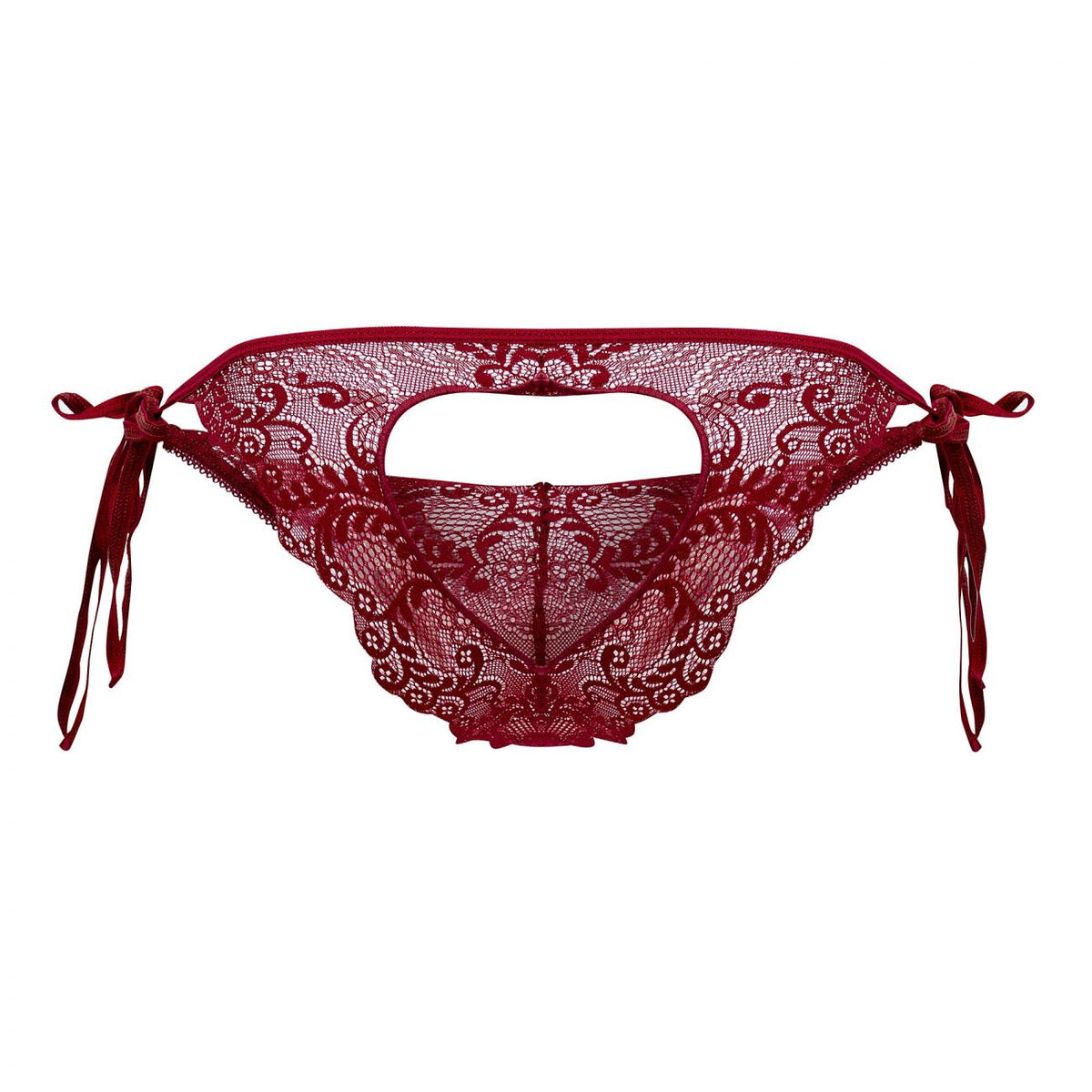 CandyMan Men's Underwear 99579 Lace Heart Bikini Color Burgundy