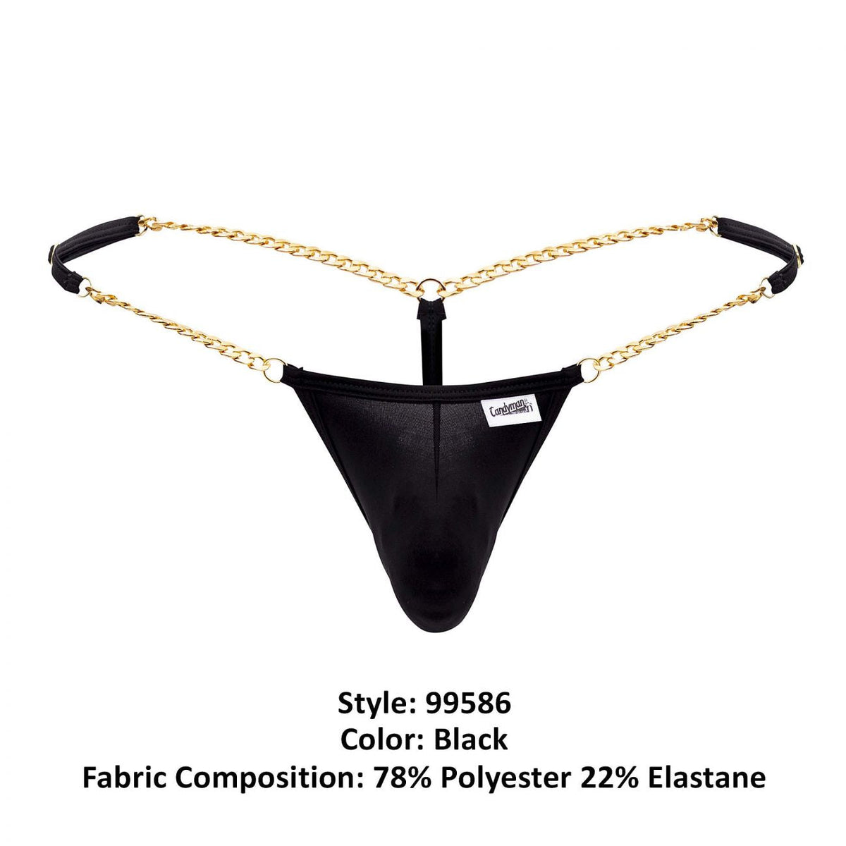 CandyMan Men's Underwear 99586 Chain G-String Color Black