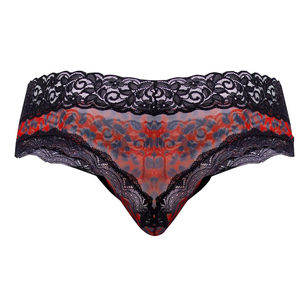 CandyMan Men's Underwear 99596 Mesh-Lace Thongs Color Leopard Print