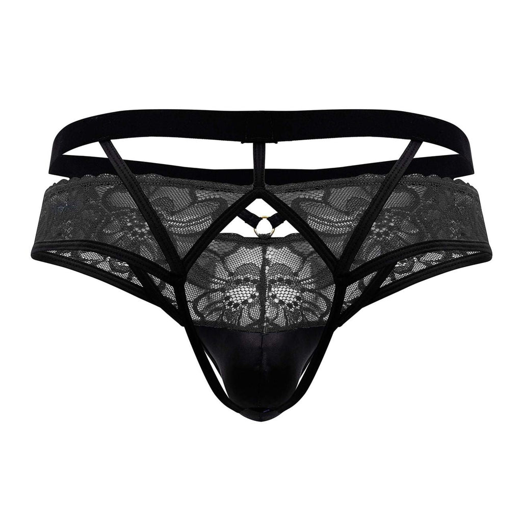 CandyMan Men's Underwear 99627 Lace Jockstrap Color Black