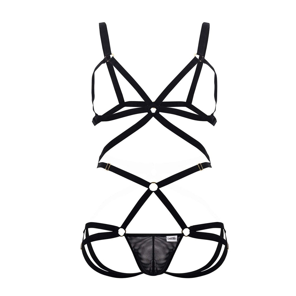 CandyMan Men's Underwear 99635 Harness Two Piece Set Color Black