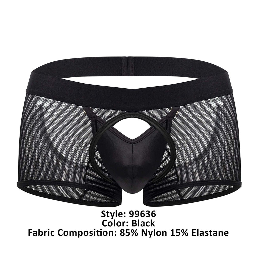 CandyMan Men's Underwear 99636 Mesh Trunks Color Black