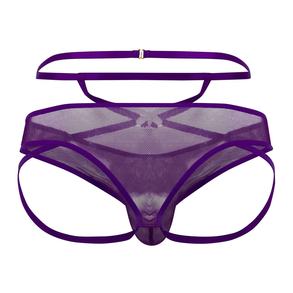 CandyMan Men's Underwear 99640 Mesh Thongs Color Purple
