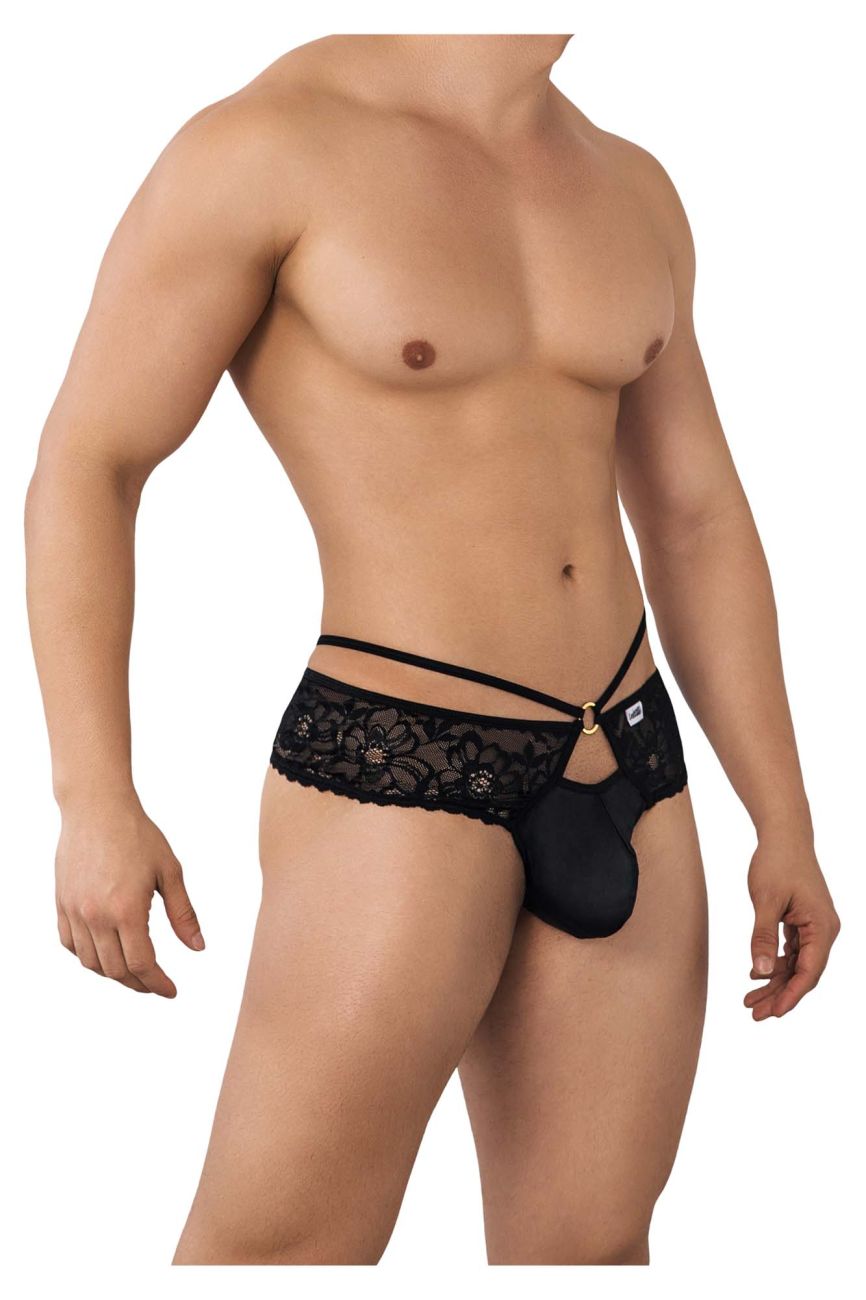 CandyMan Men's Underwear 99647 Lace Thongs Color Black