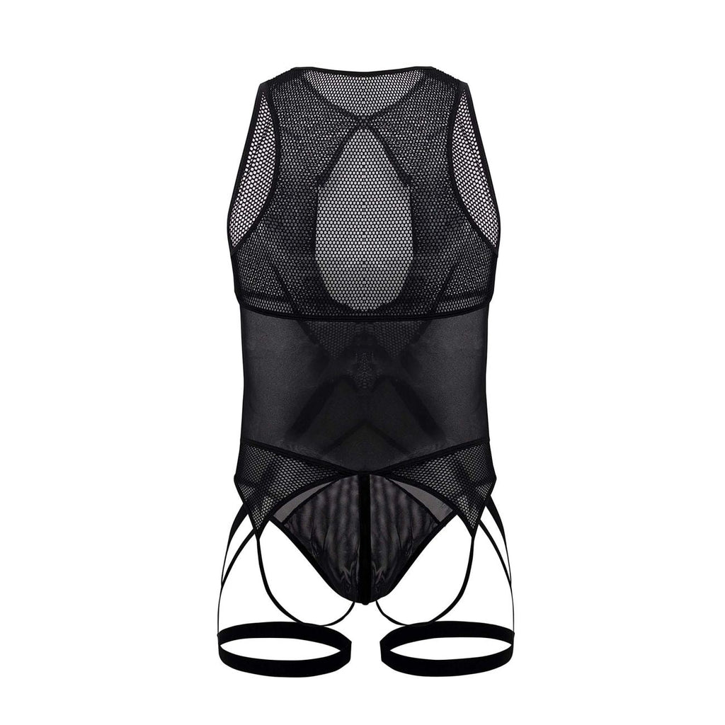 CandyMan Men's Underwear 99650 Mesh Bodysuit Color Black