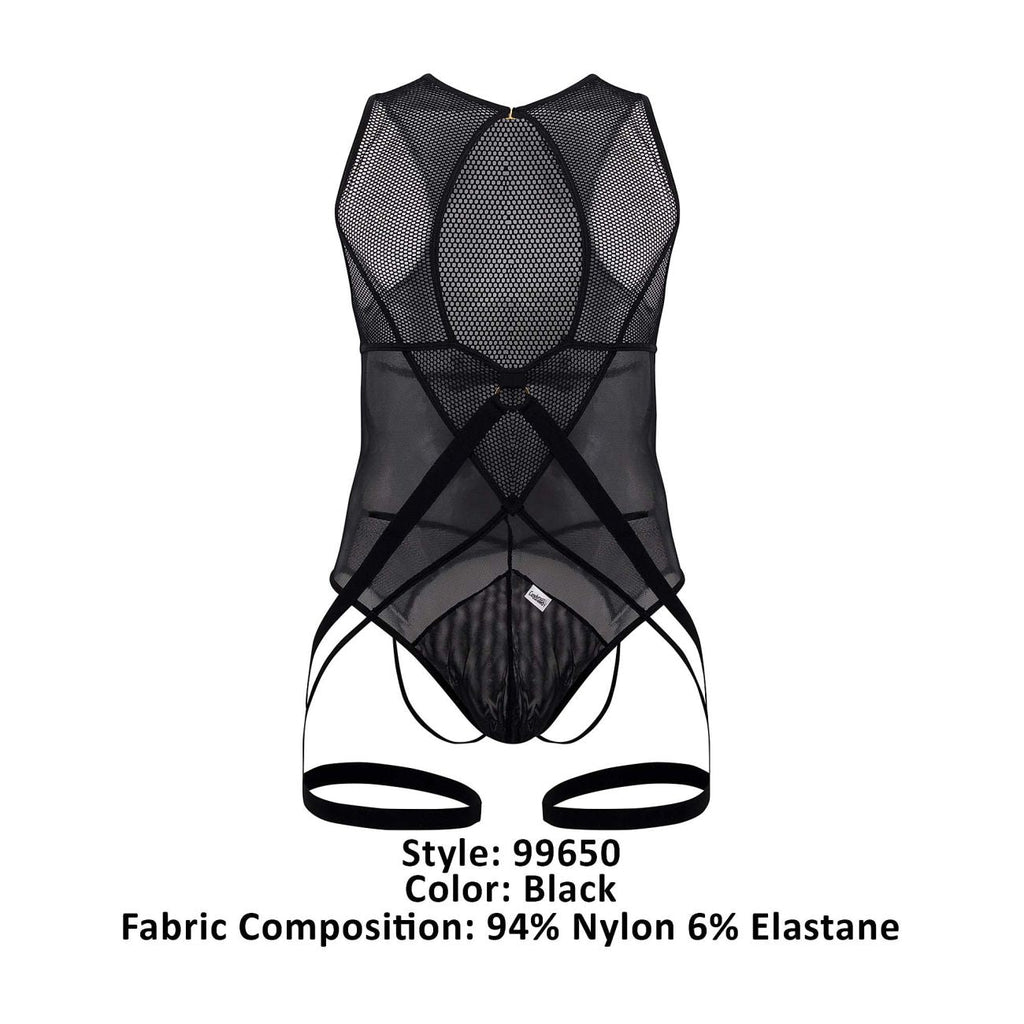 CandyMan Men's Underwear 99650 Mesh Bodysuit Color Black
