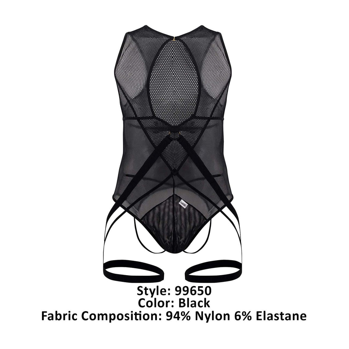 CandyMan Men's Underwear 99650 Mesh Bodysuit Color Black