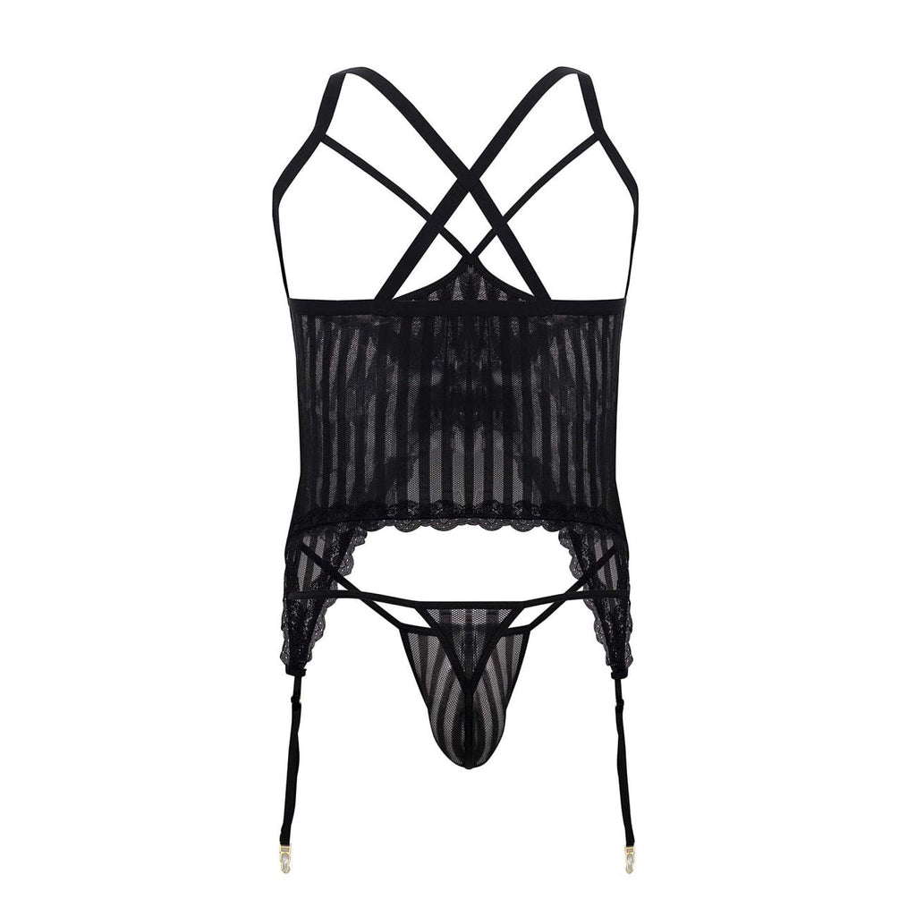 CandyMan 99654 Men's Underwear Two Piece Set Color Black Mesh