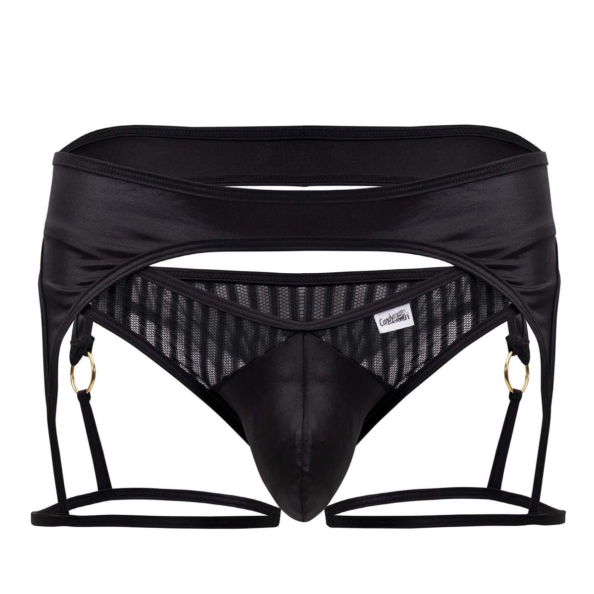 CandyMan Men's Underwear 99655 Garter Thongs Color Black