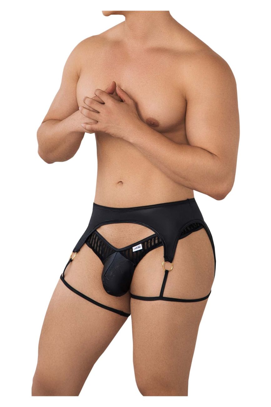 CandyMan Men's Underwear 99655 Garter Thongs Color Black