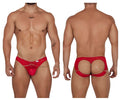 CandyMan Men's Underwear 99672X Chain Jock Briefs Color Red