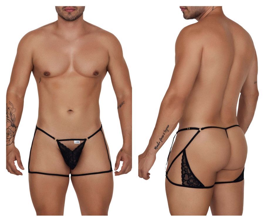 CandyMan Men's Underwear 99678 Garter Thongs Color Black