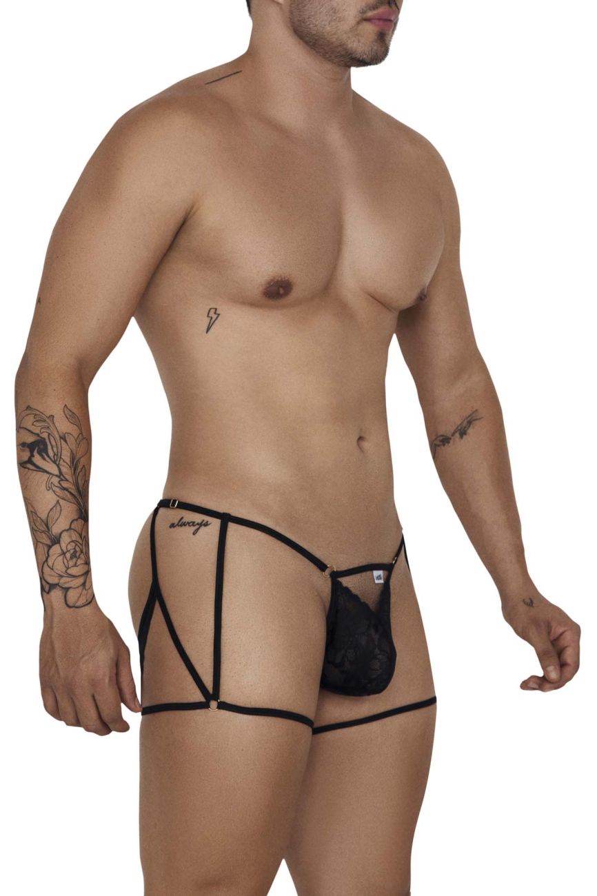 CandyMan Men's Underwear 99678 Garter Thongs Color Black