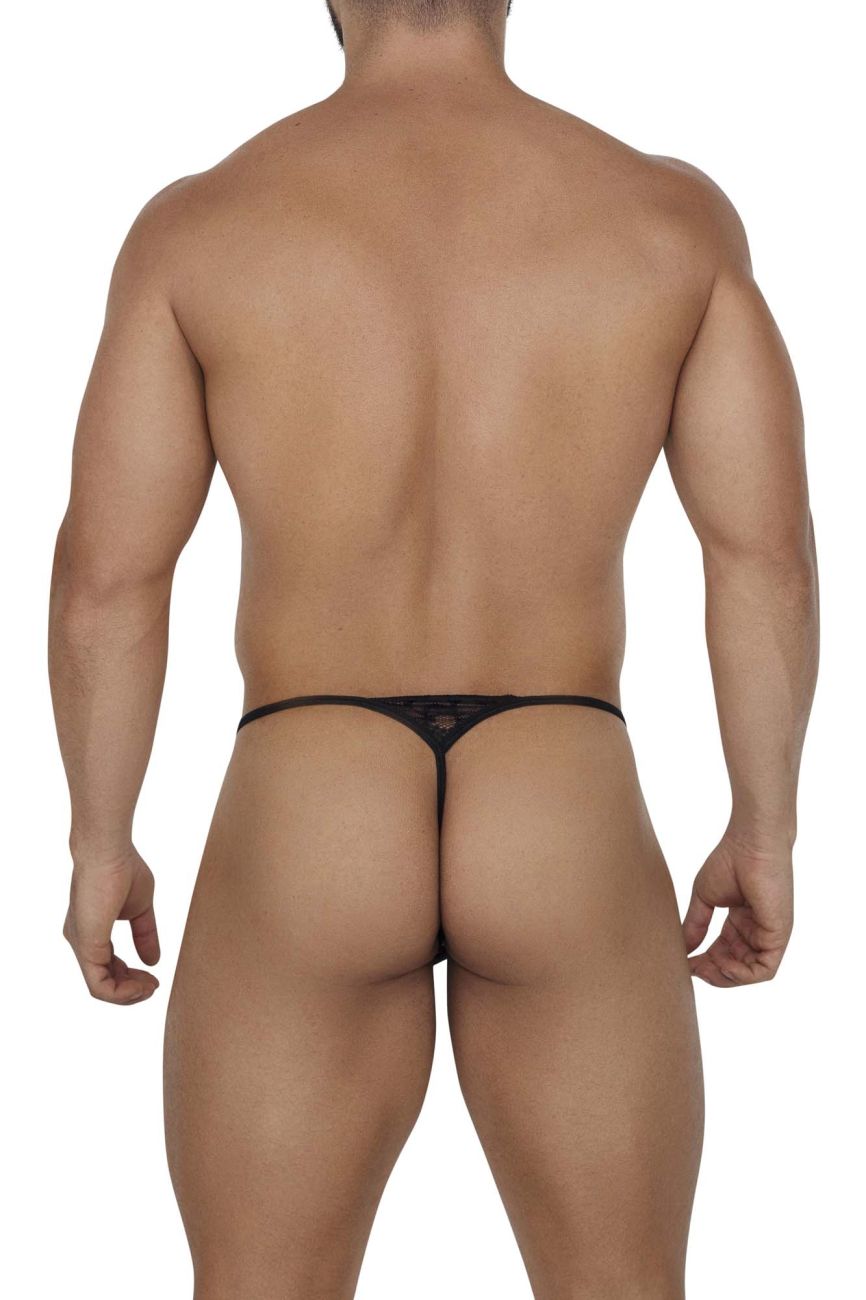CandyMan Men's Underwear 99685 Lace Thongs Color Black