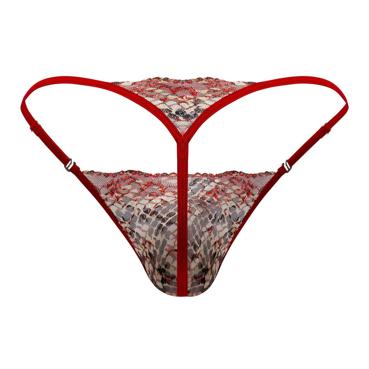 CandyMan Men's Underwear 99685 Lace Thongs Color Red