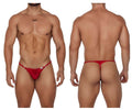 CandyMan Men's Underwear 99685 Lace Thongs Color Red