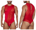 CandyMan Men's Underwear 99699X Mesh Bodysuit Color Red