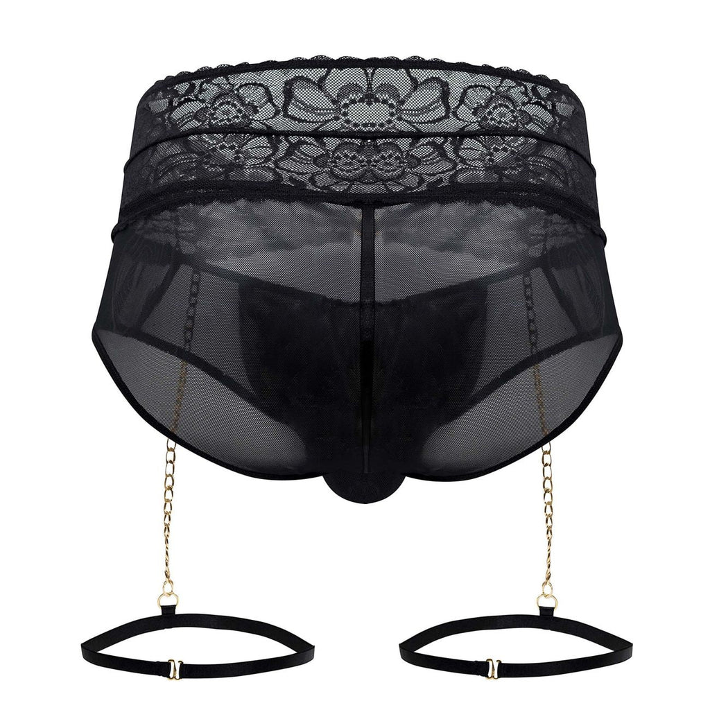 CandyMan Men's Underwear 99703X Garter Briefs Two Piece Set Color Black