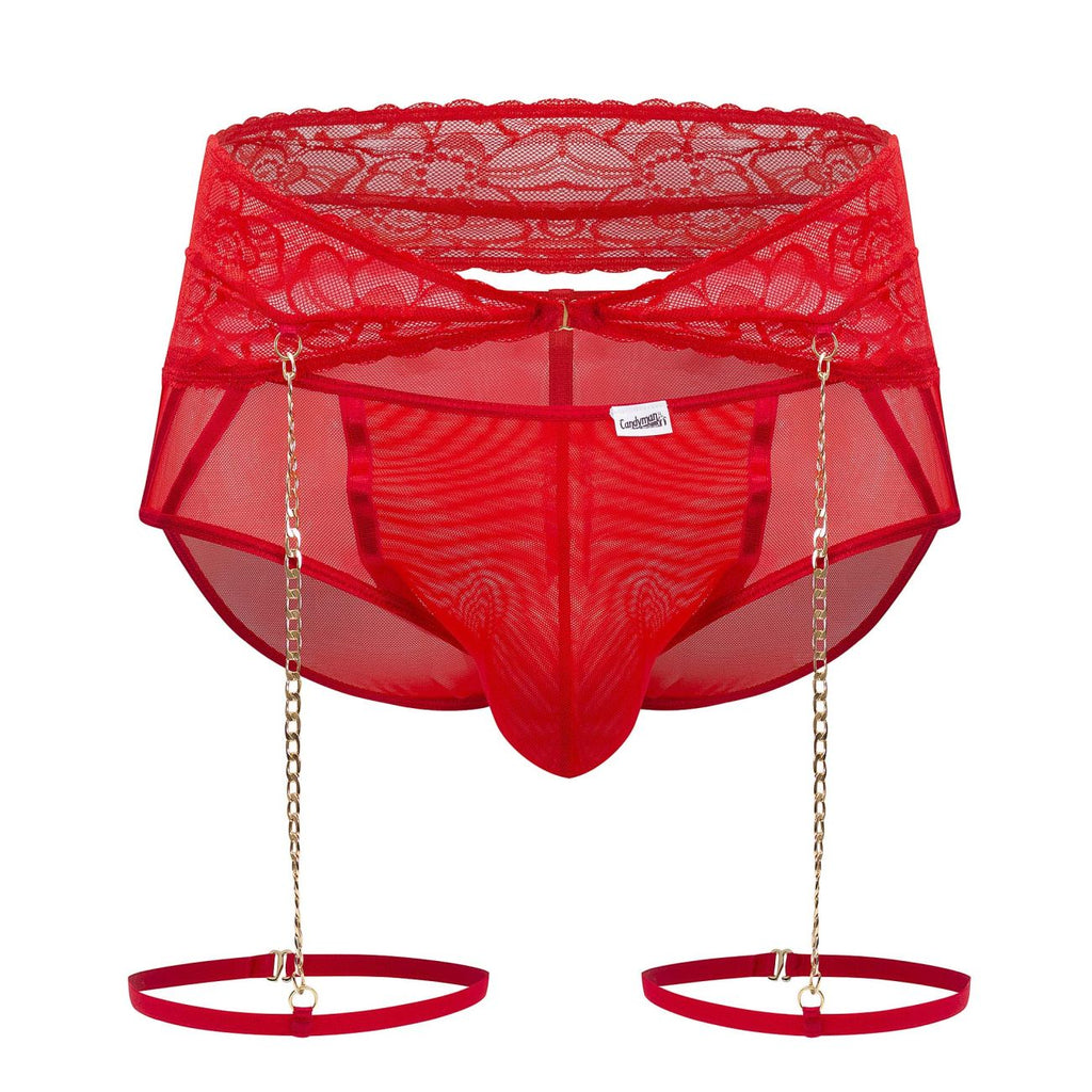 CandyMan Men's Underwear 99703X Garter Briefs Two Piece Set Color Red