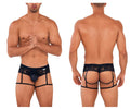 CandyMan Men's Underwear 99717 Lace Garther Jockstrap Color Black