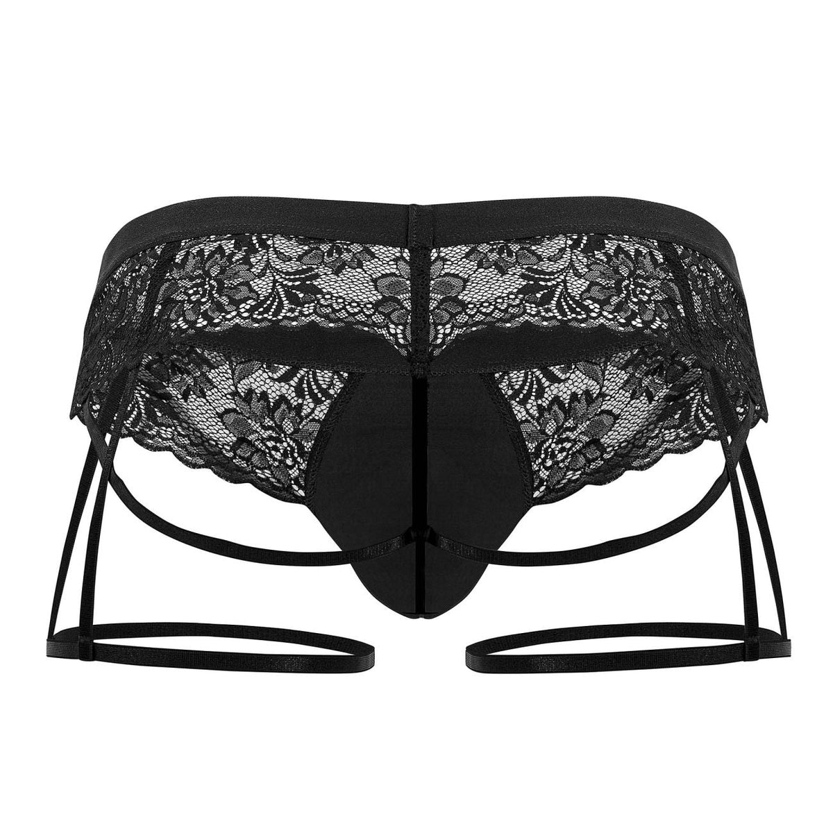 CandyMan Men's Underwear 99717 Lace Garther Jockstrap Color Black