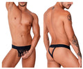 CandyMan Men's Underwear 99755 Fringe Thongs Color Black
