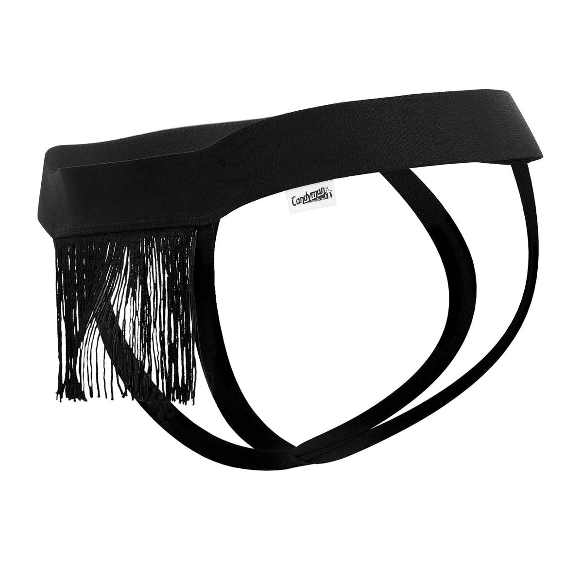 CandyMan Men's Underwear 99755 Fringe Thongs Color Black