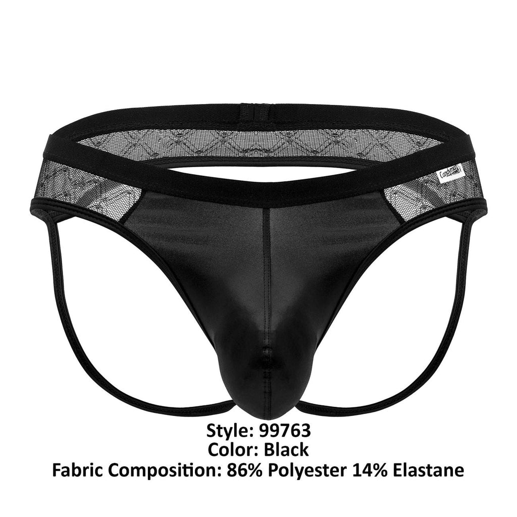 CandyMan Men's Underwear 99763 Lace Jockstrap Color Black