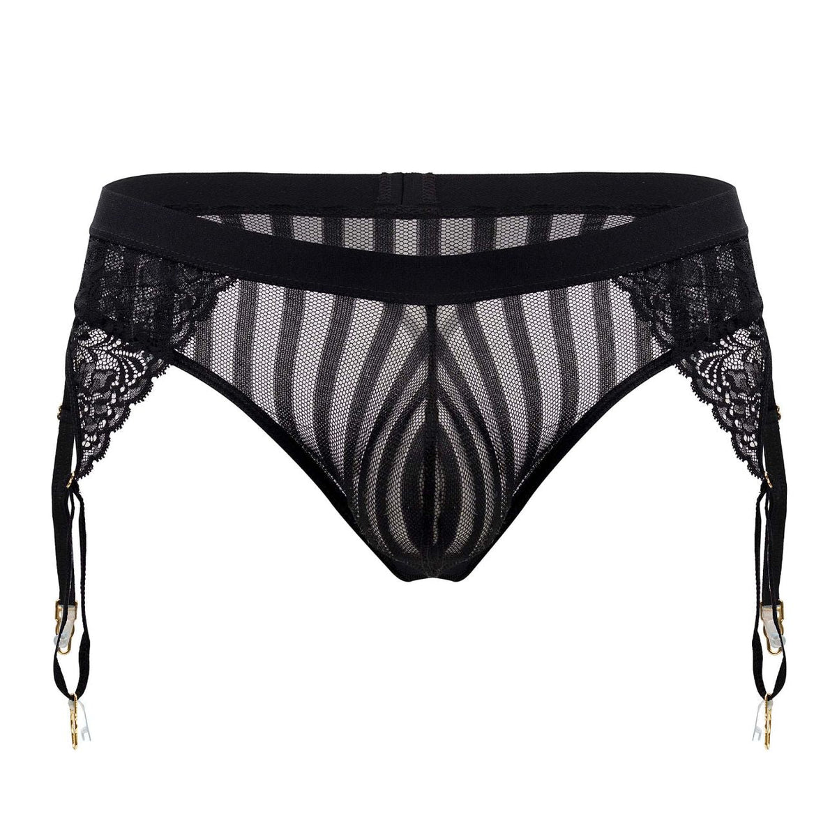 CandyMan Men's Underwear 99766 Garter Thongs Color Black