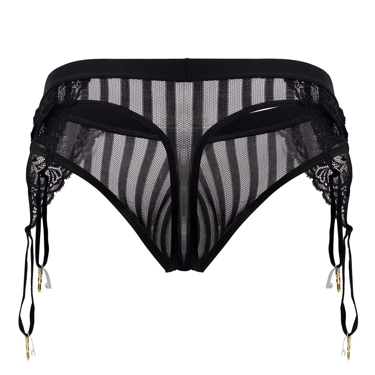 CandyMan Men's Underwear 99766 Garter Thongs Color Black
