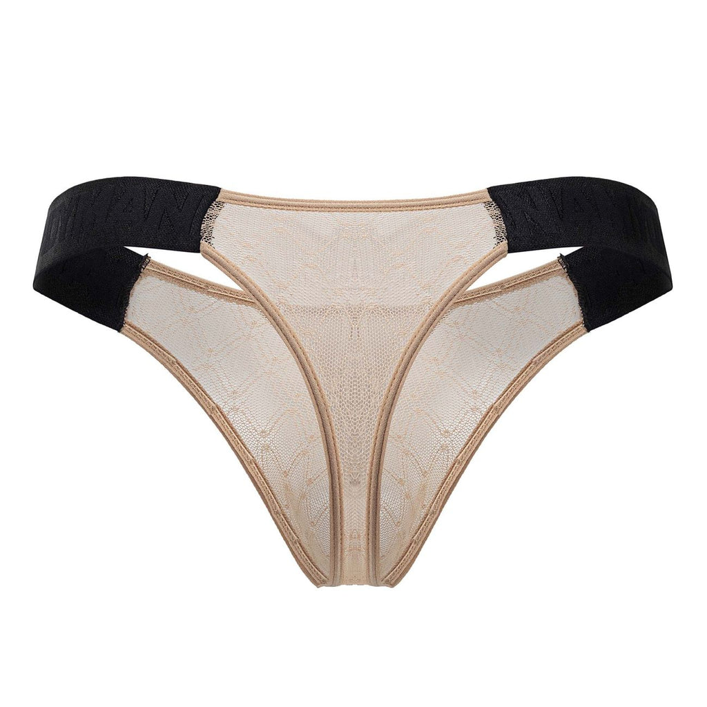 CandyMan Men's Underwear 99771 Mesh Thongs Color Beige