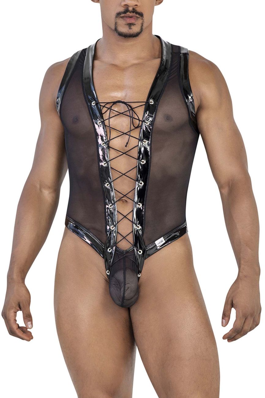 CandyMan Men's Underwear 99774 Gladiator Bodysuit Color Black