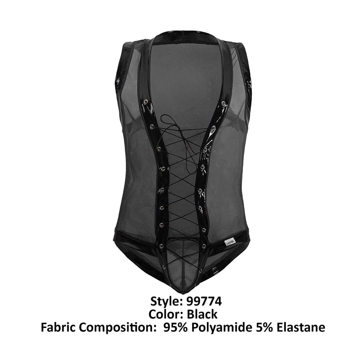 CandyMan Men's Underwear 99774 Gladiator Bodysuit Color Black