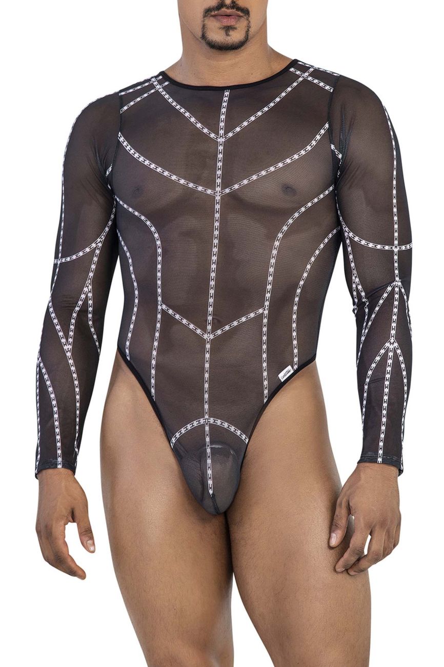 CandyMan Men's Underwear 99816 Mesh Bodysuit Color Black