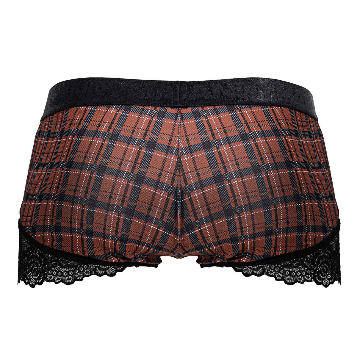CandyMan Men's Underwear 99821 Back to School Trunks Color Red Plaid