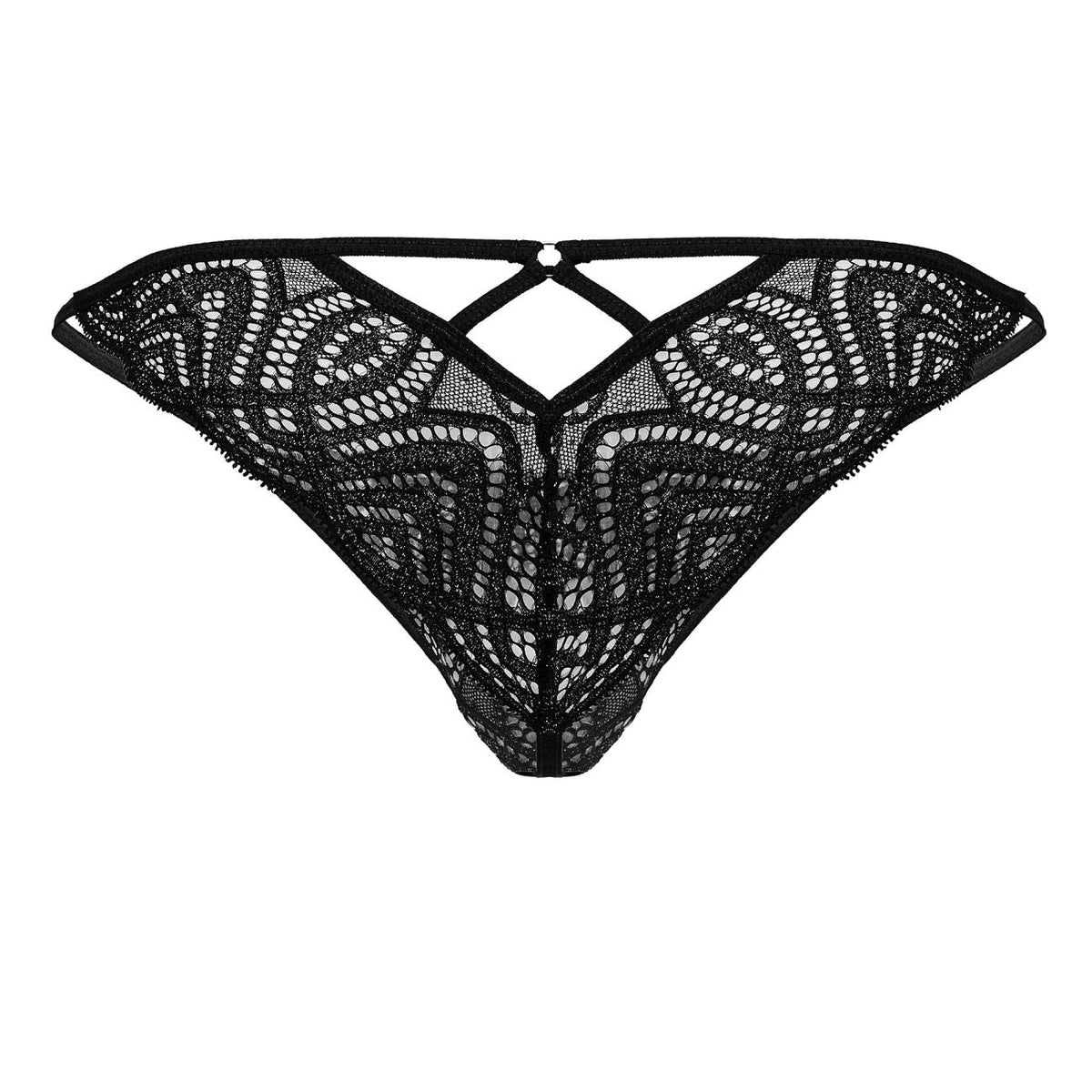 CandyMan Men's Underwear 99829 Lace Thongs Color Black