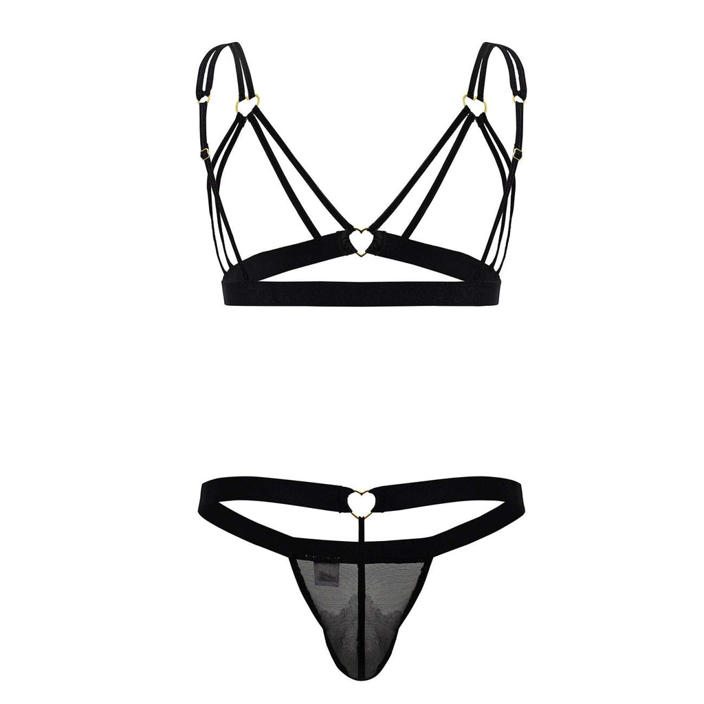 CandyMan Men's Underwear 99838 Two Piece Outfit Color Black